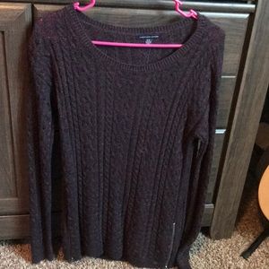 Purple sweater with side zippers